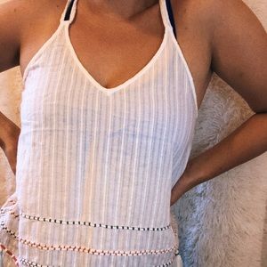 Lou & Grey white tassel tank top